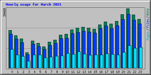 Hourly usage for March 2021