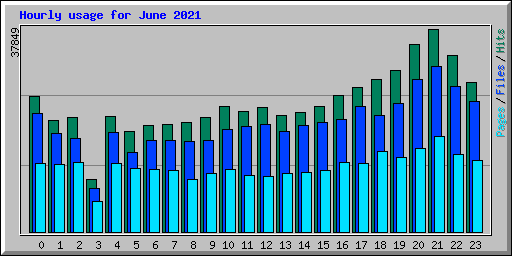 Hourly usage for June 2021