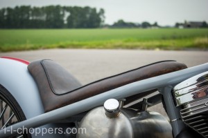 Handmade brown leather seat