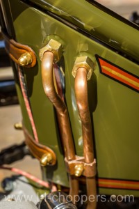 Copper Oil Line with fitting and Leather Mount Acorn Nuts
